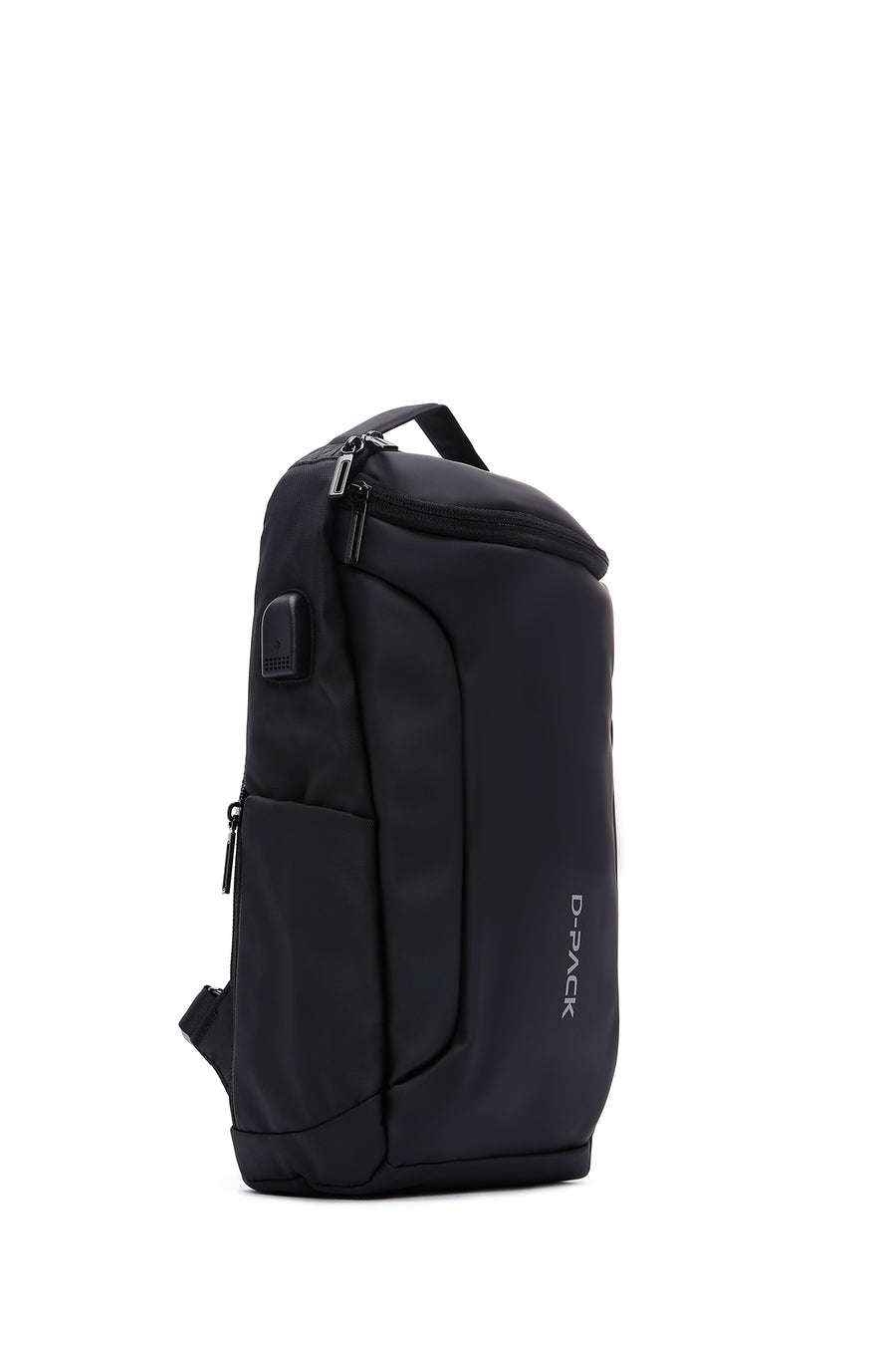 D-Pack Men's Black Technological Fabric Crossbody Bag