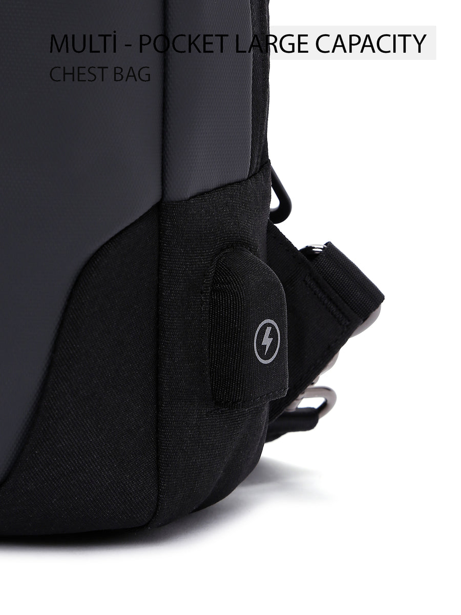 D-Pack Men's Grey Technological Fabric Crossbody Bag