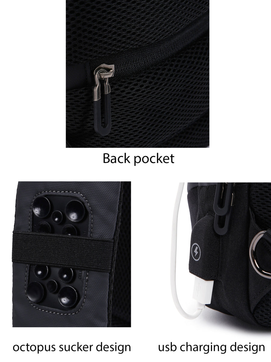 D-Pack Men's Grey Technological Fabric Crossbody Bag