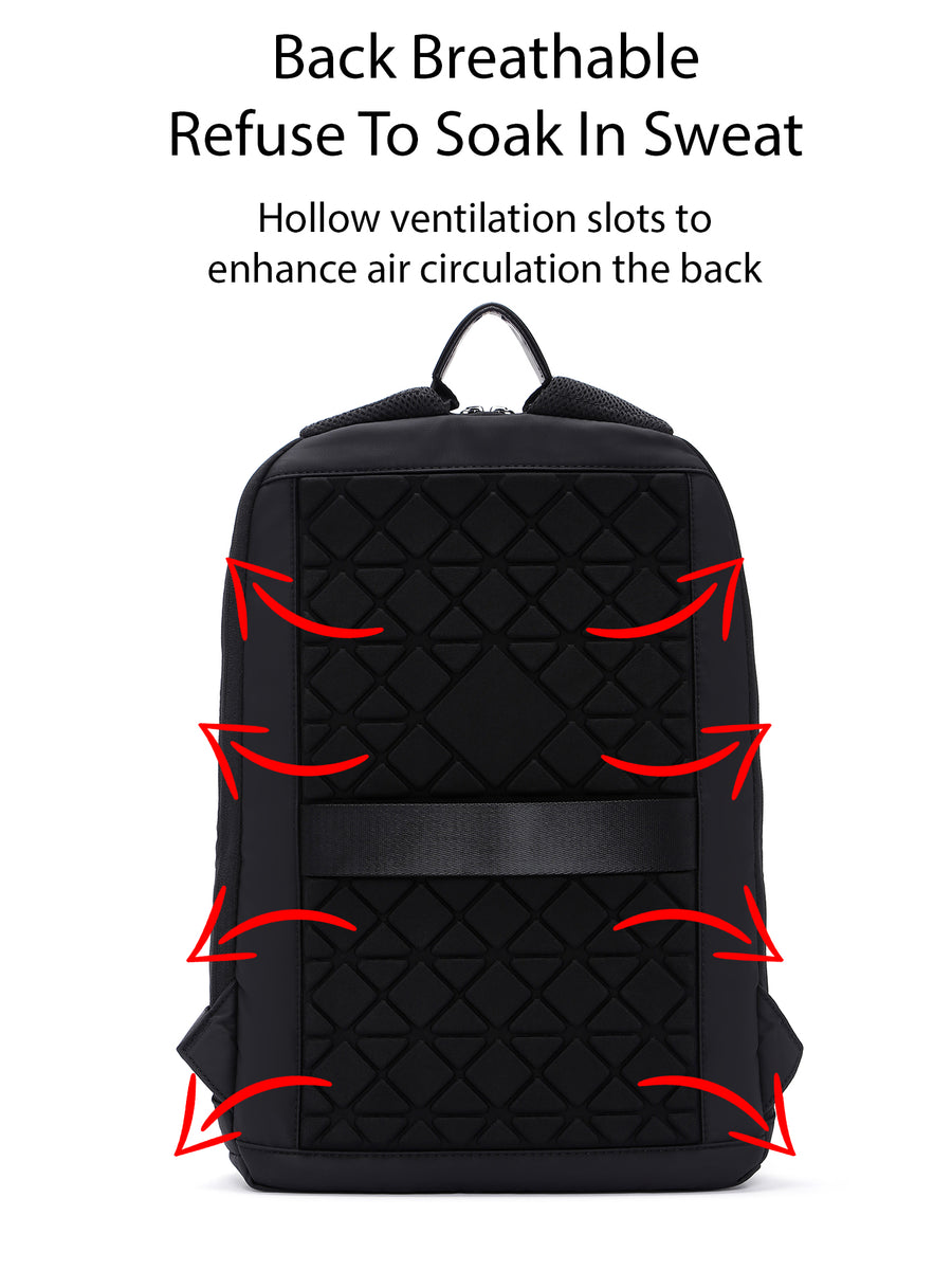 D-Pack Unisex Black Fabric Backpack