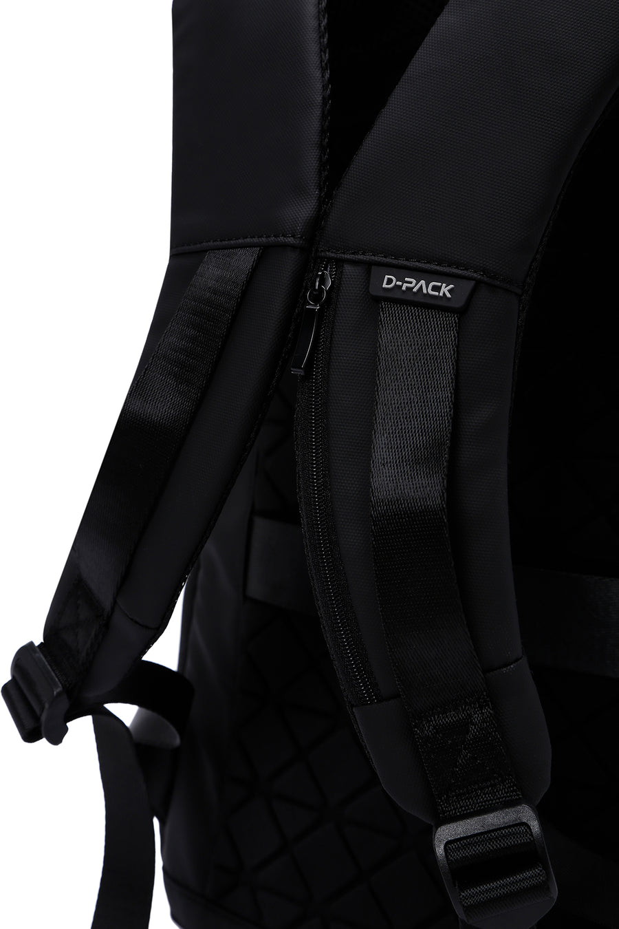 D-Pack Unisex Black Fabric Backpack