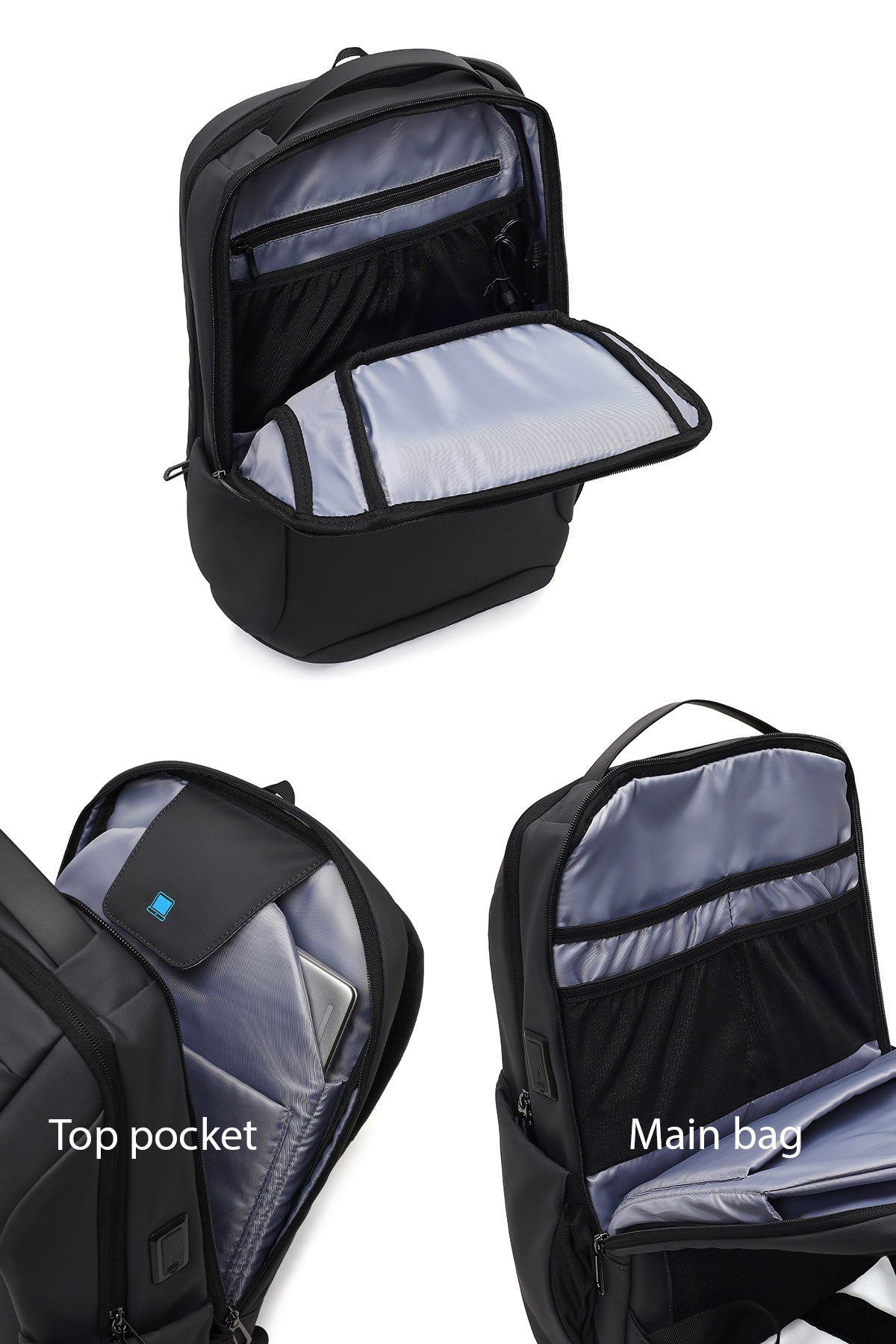 D-Pack Unisex Gri Teknolojik Kumaş Hardcase Sırt Çantası