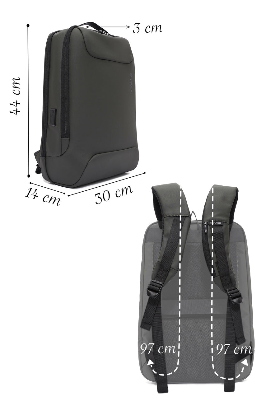 D-Pack Unisex Khaki Technological Hardcase Backpack