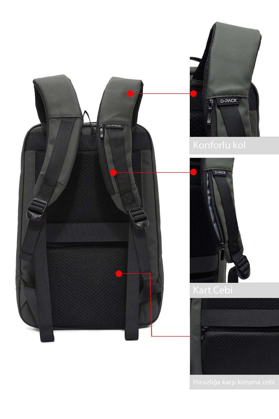 D-Pack Unisex Khaki Technological Hardcase Backpack