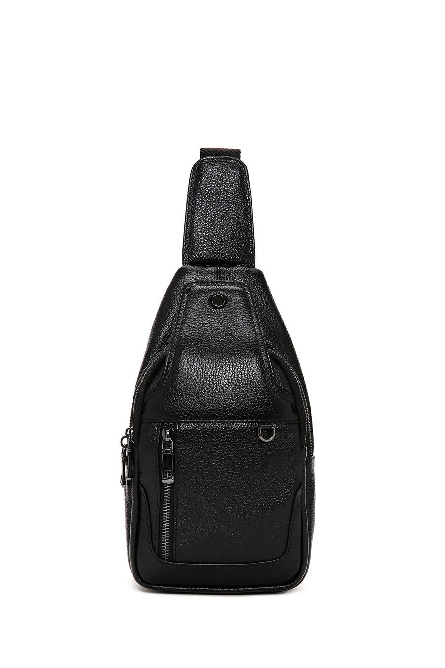 Men's Black Leather Crossbody Bag