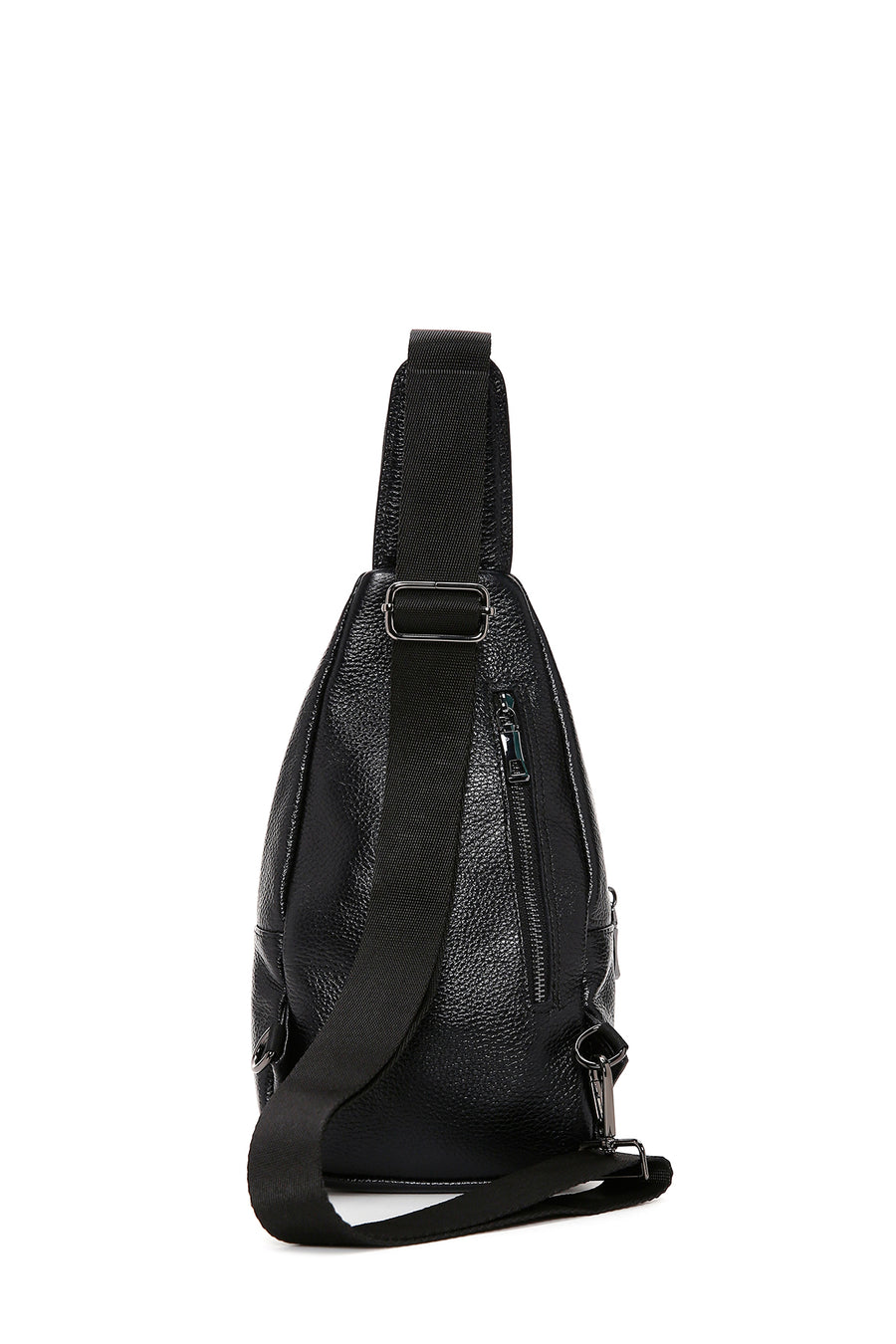 Men's Black Leather Crossbody Bag