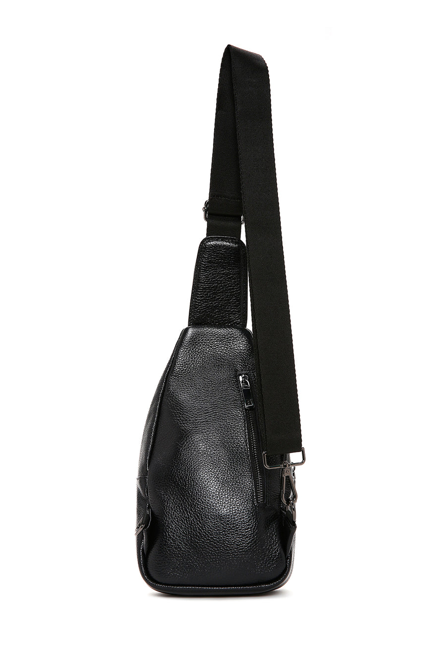 Men's Black Leather Crossbody Bag