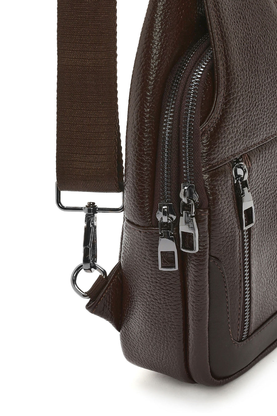 Men's Brown Leather Crossbody Bag