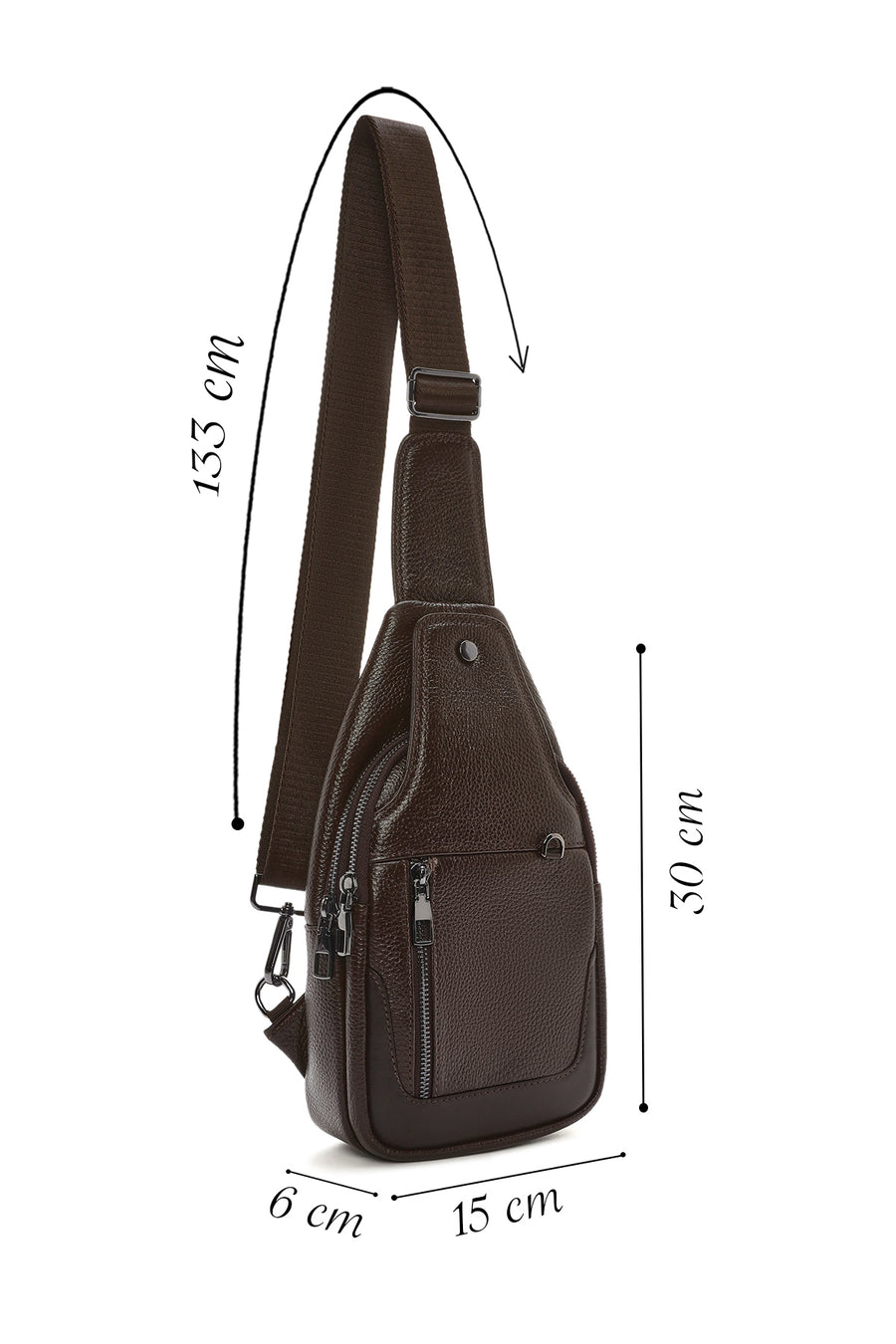 Men's Brown Leather Crossbody Bag