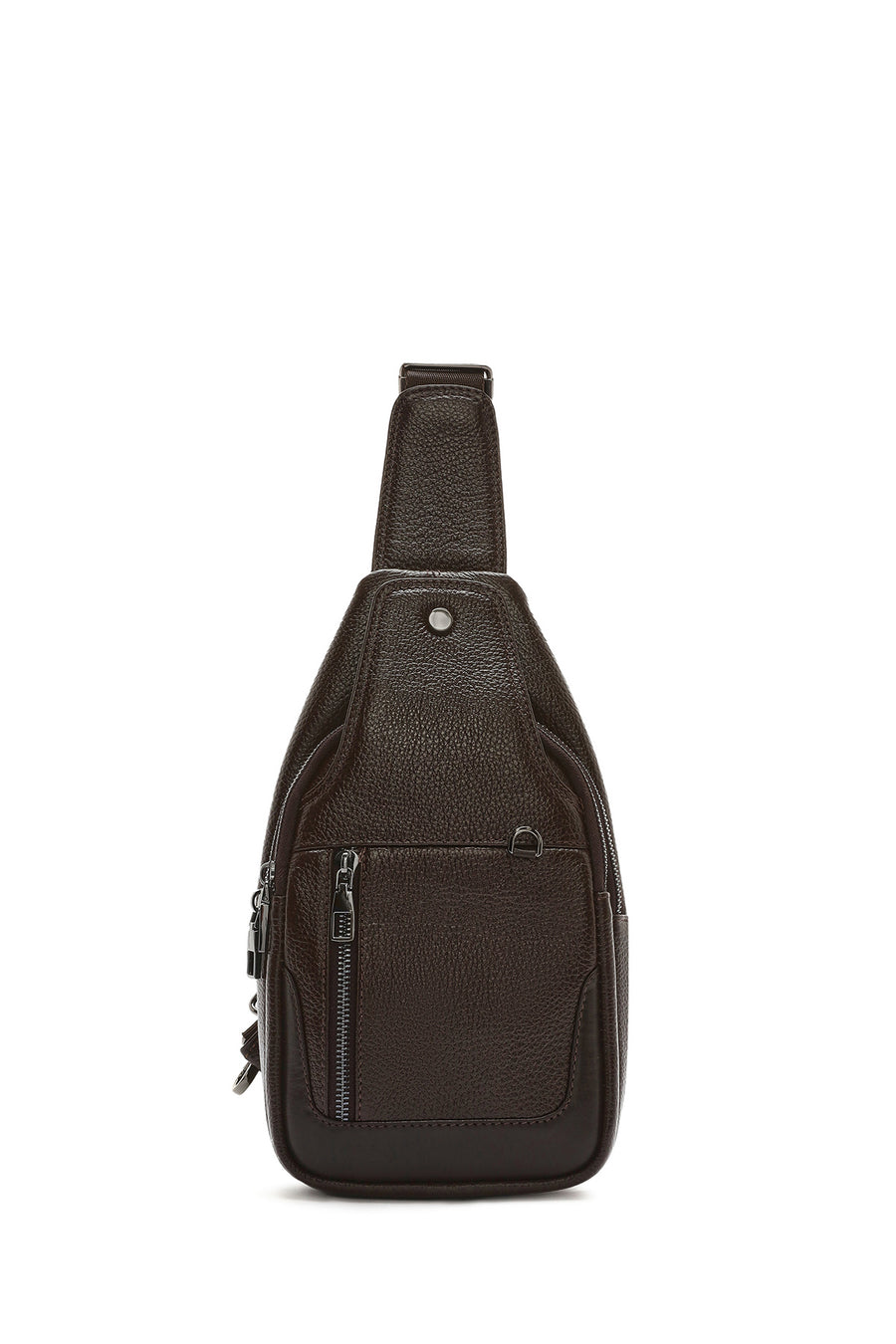 Men's Brown Leather Crossbody Bag