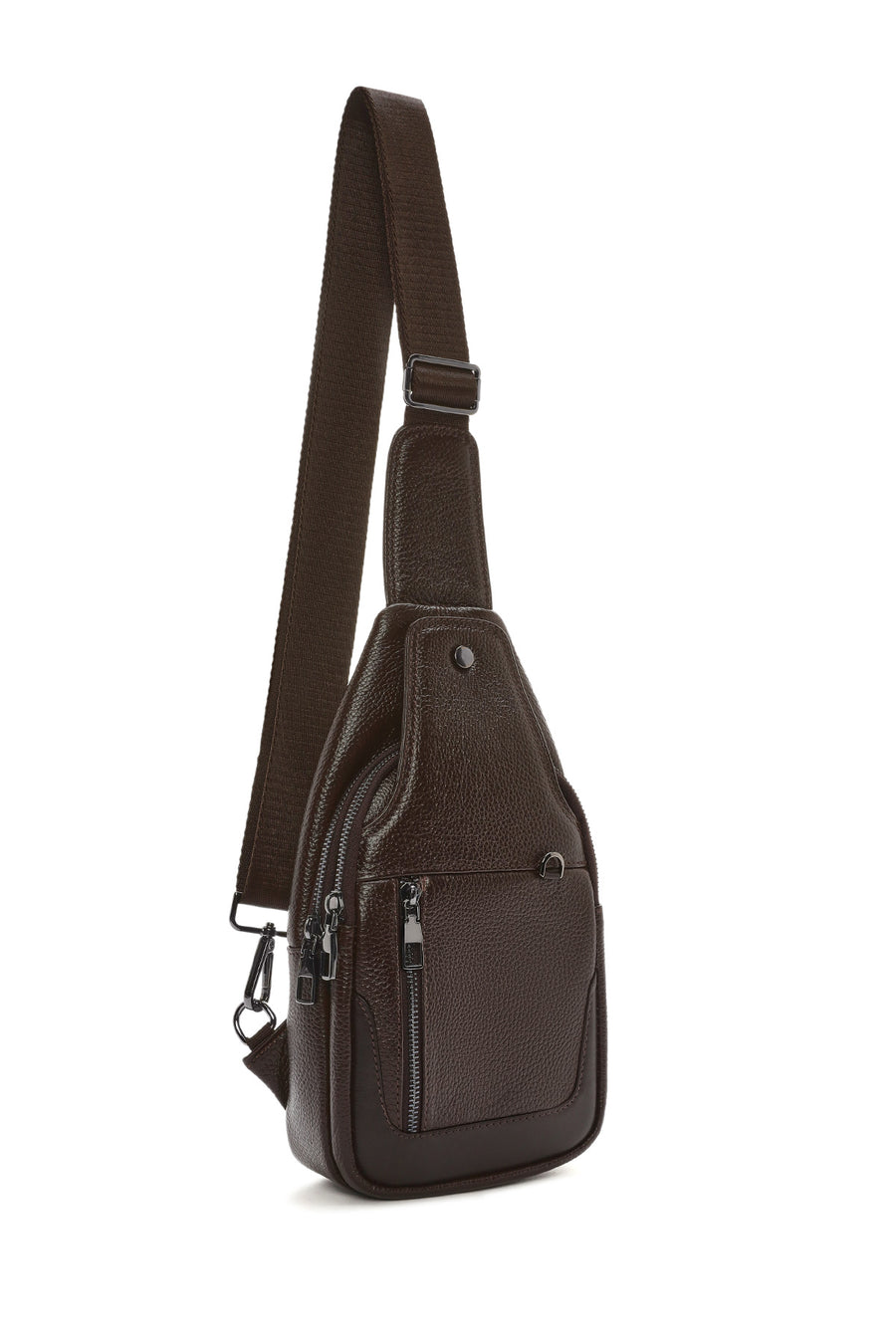 Men's Brown Leather Crossbody Bag
