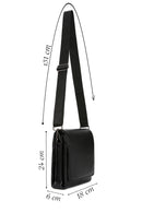 Men's Black Leather Messenger Bag | Derimod