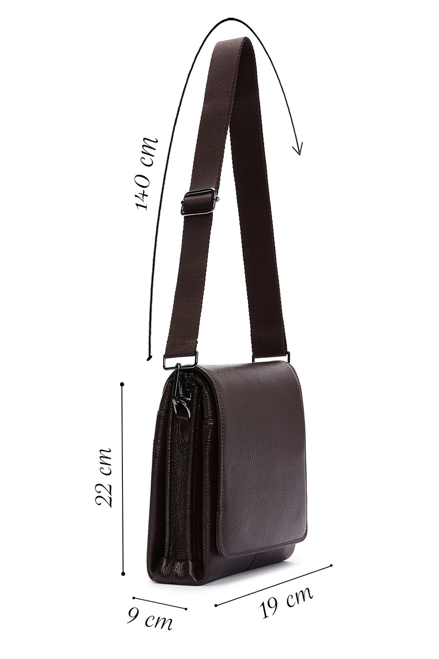 Men's Brown Leather Messenger Bag