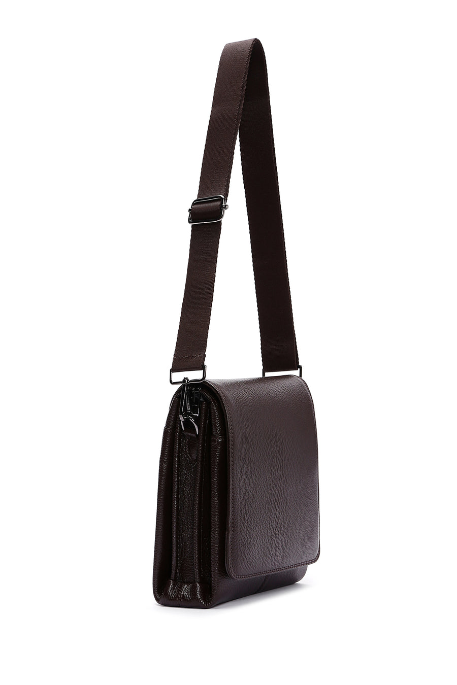 Men's Brown Leather Messenger Bag