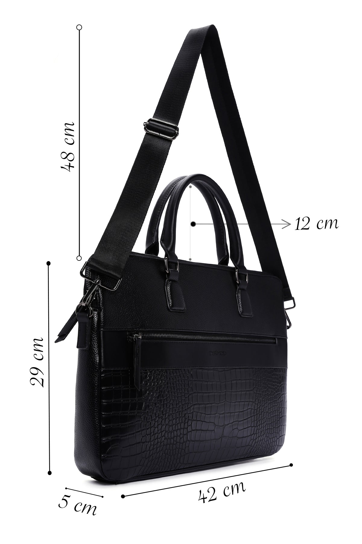 Erkek Siyah Uzun Askılı Evrak Çantası