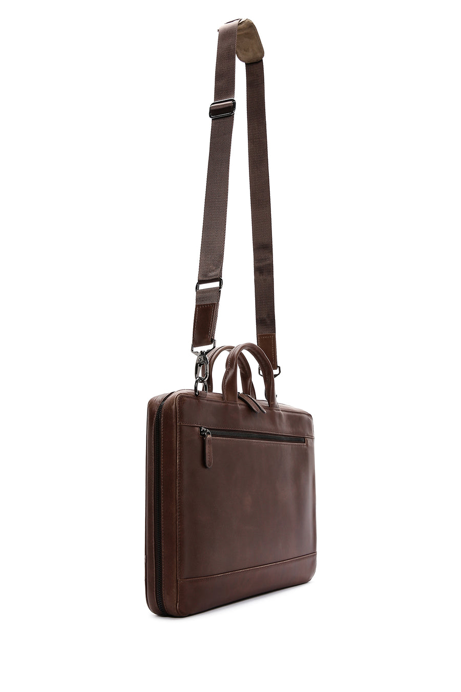 Men's Brown Leather Briefcase