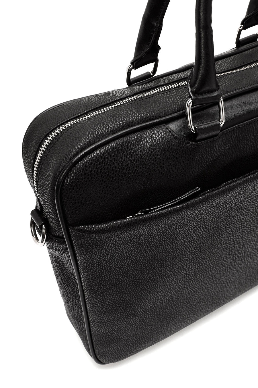 Men's Black Long Strap Briefcase