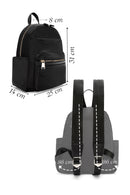 Women's Black Front Pocket Backpack | Derimod