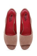 Kadın Vizon Süet Deri Kalın Topuklu Sandalet | Derimod