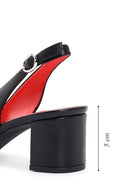 Derimod Gritti Kadın Siyah Kalın Topuklu Deri Ayakkabı | Derimod