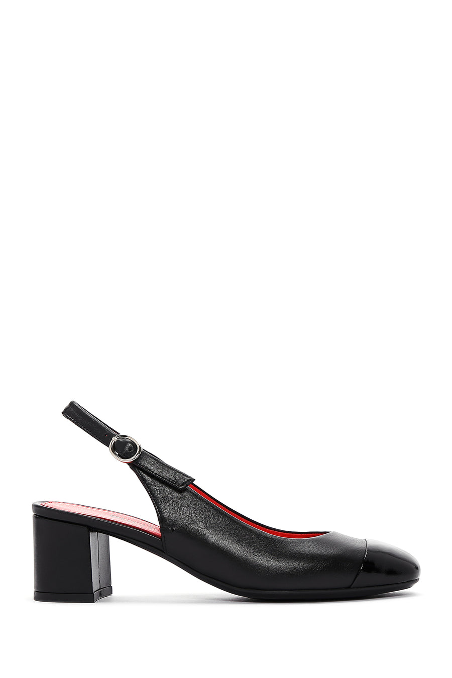 Derimod Gritti Women's Black Thick Heeled Leather Shoes 23SFD110318 | Derimod