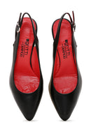 Derimod Gritti Women's Black Heeled Leather Shoes | Derimod