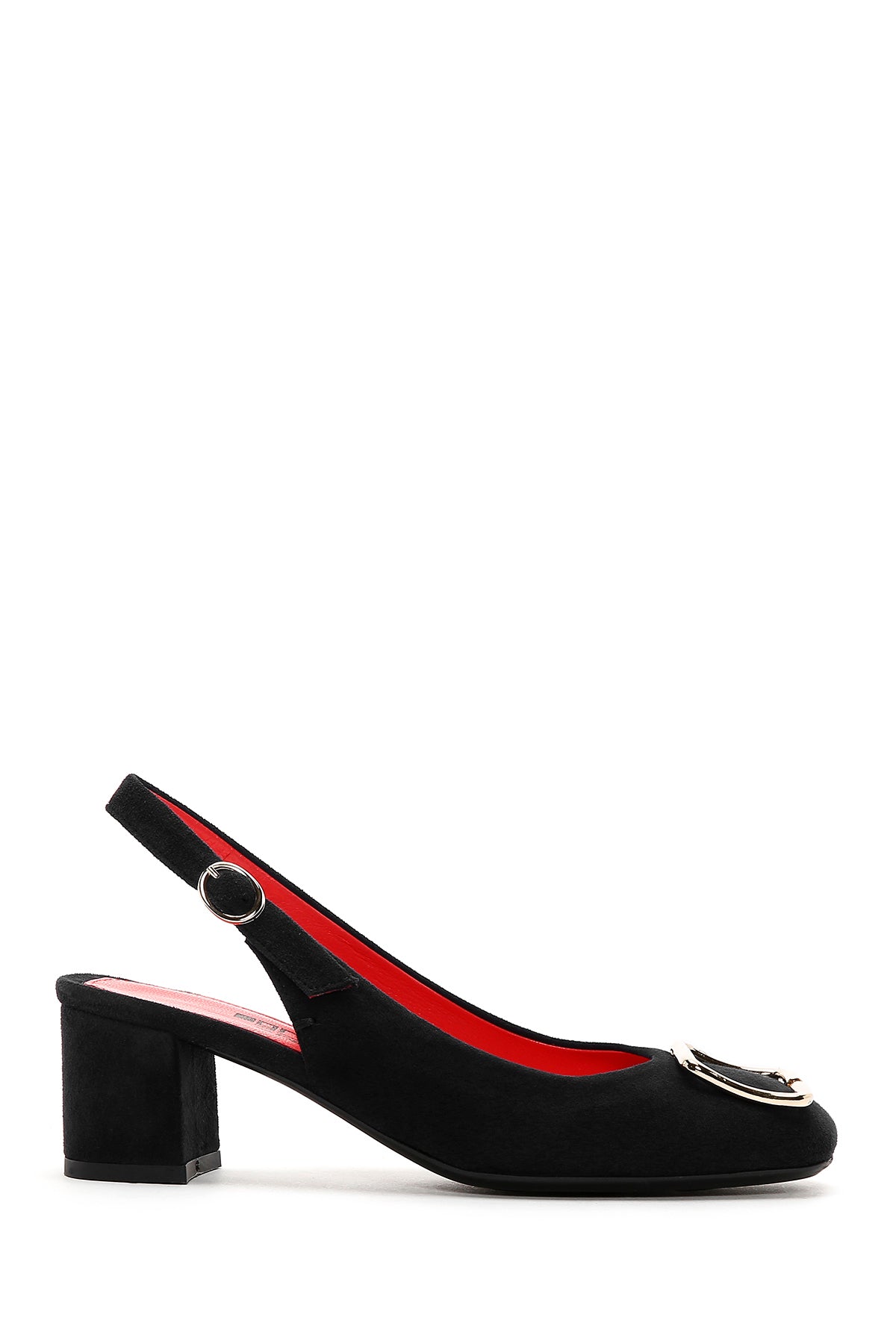 Women's Black Suede Leather Heeled Shoes 23SFD111010 | Derimod