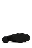 Women's Black Suede Leather Heeled Shoes | Derimod