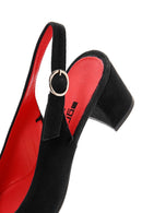 Women's Black Suede Leather Heeled Shoes | Derimod