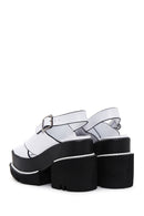 Kadın Beyaz Deri Platform Topuklu Sandalet | Derimod