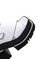 Kadın Beyaz Deri Platform Topuklu Sandalet | Derimod