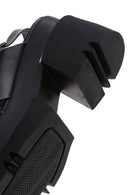 Women's Black Leather Platform Heeled Sandals | Derimod