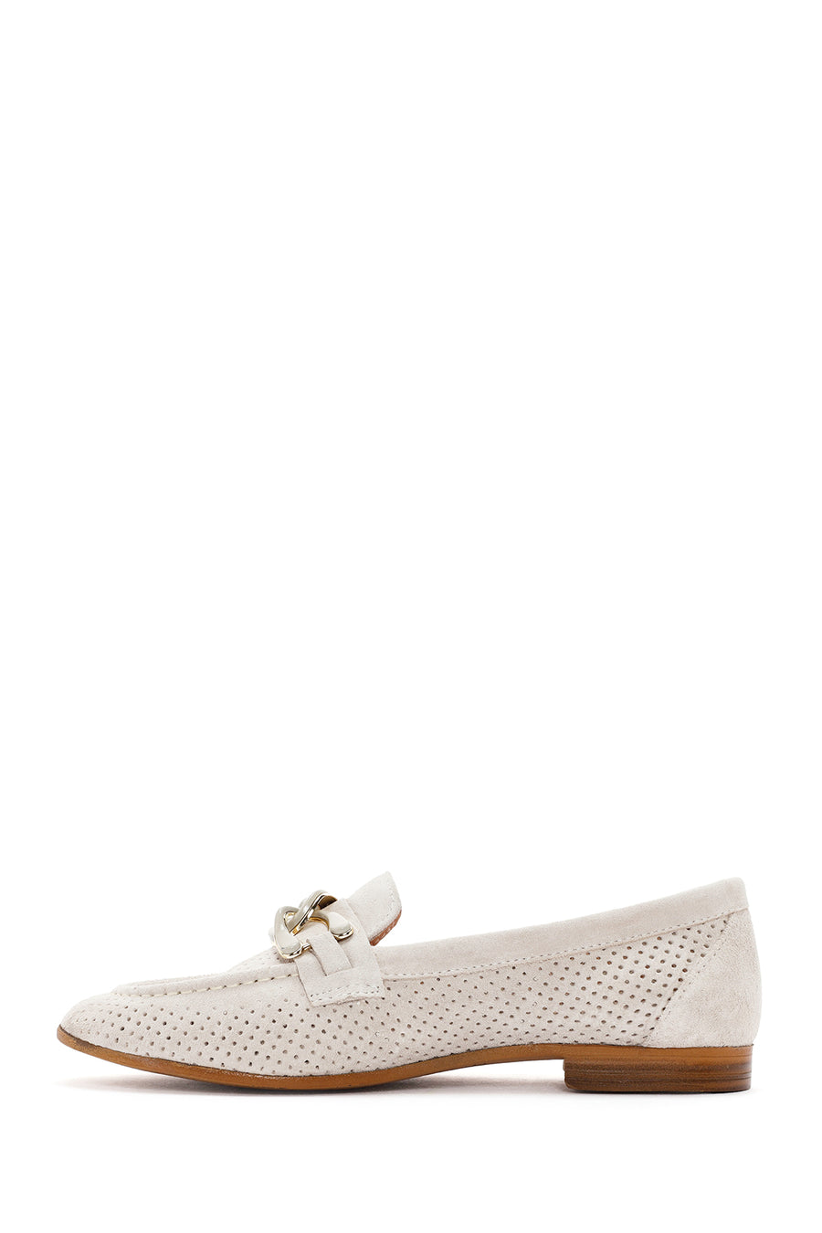 Women's Beige Suede Leather Loafer