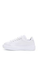 Women's White Multicolor Leather Thick Sole Sneaker | Derimod