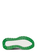 Kadın Beyaz Kalın Tabanlı Deri Süet Detaylı Sneaker | Derimod