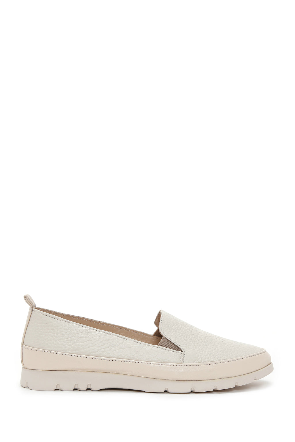 Kadın Bej Deri Comfort Loafer