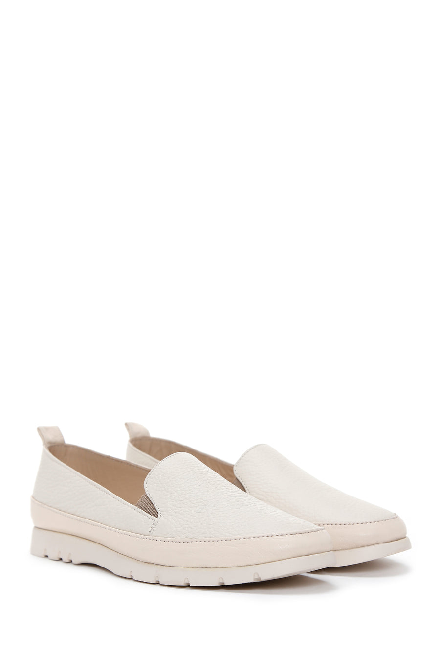 Women's Beige Leather Comfort Loafer