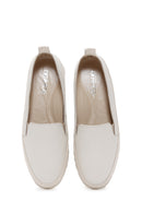 Women's Beige Leather Comfort Loafer | Derimod