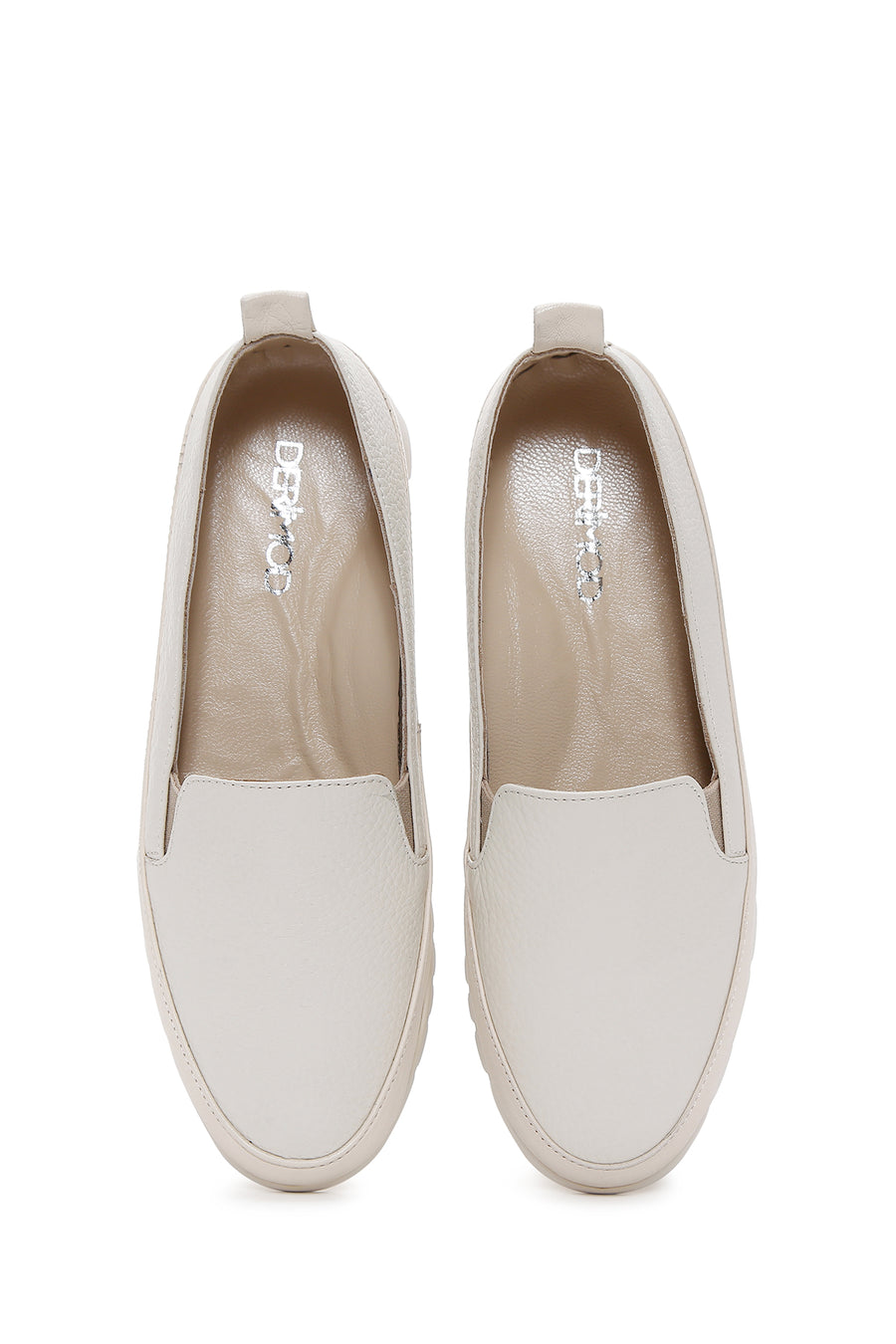 Women's Beige Leather Comfort Loafer