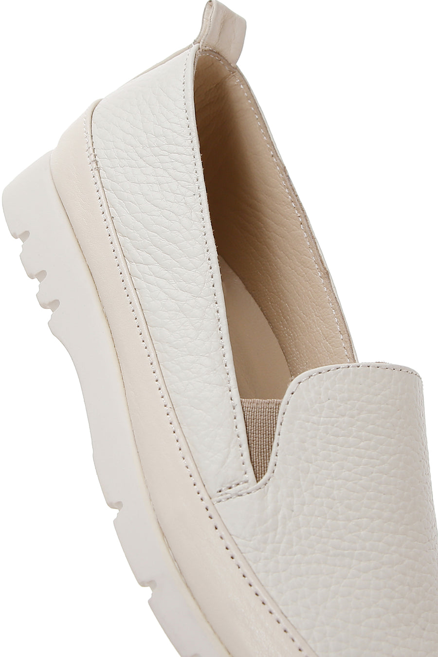 Women's Beige Leather Comfort Loafer