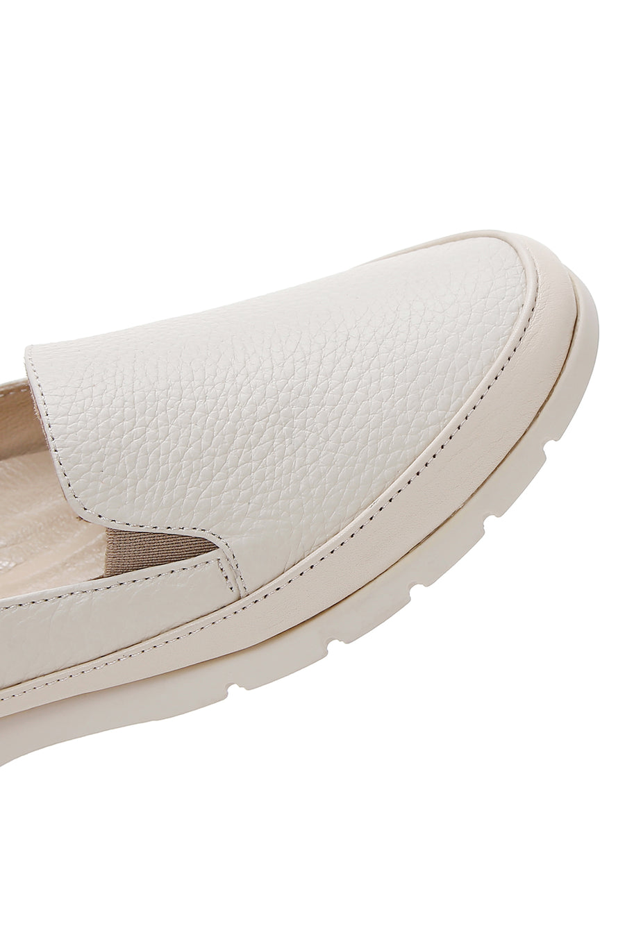 Women's Beige Leather Comfort Loafer