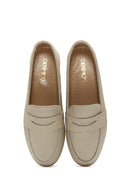 Kadın Bej Deri Comfort Loafer | Derimod