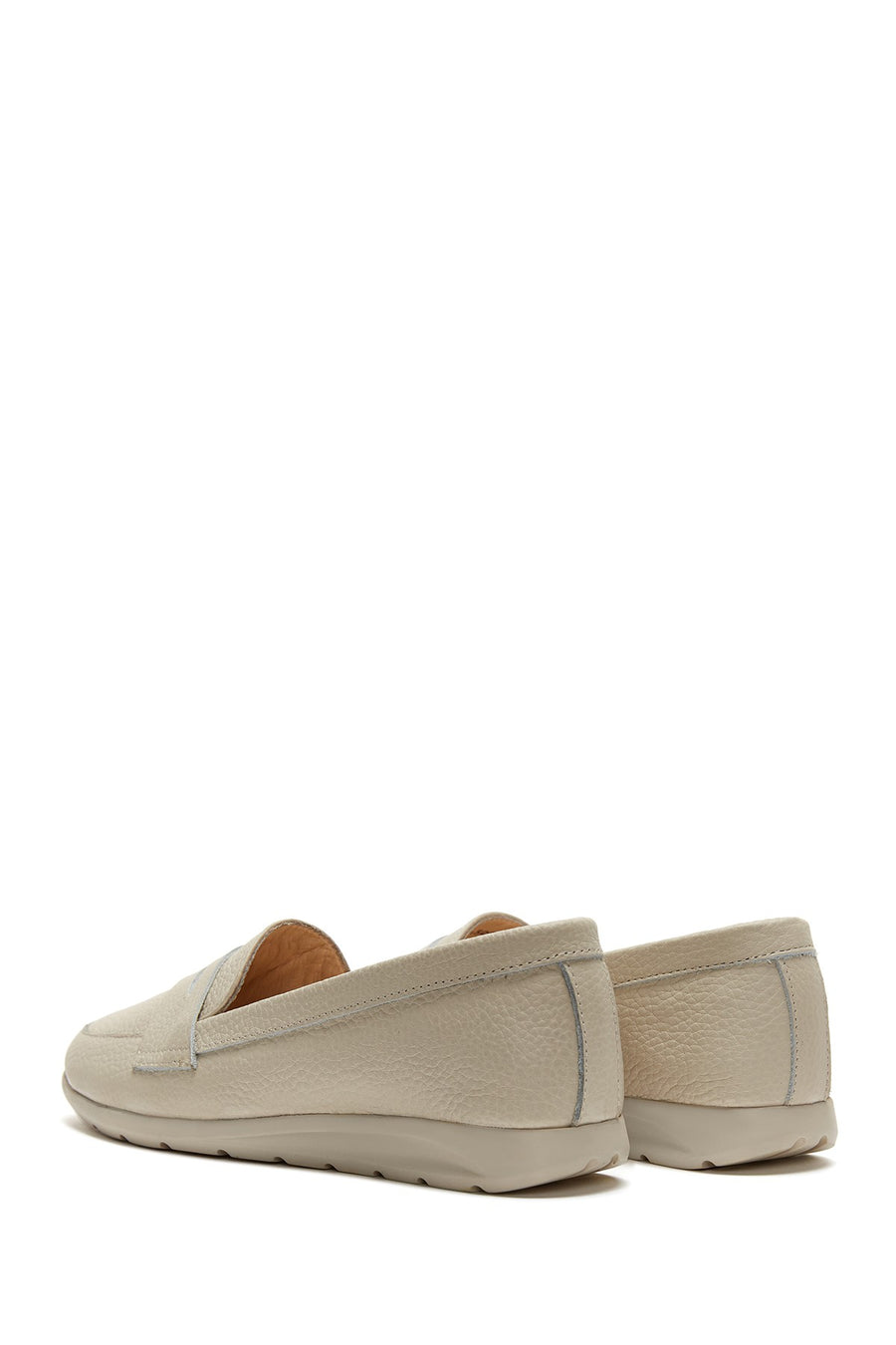 Kadın Bej Deri Comfort Loafer