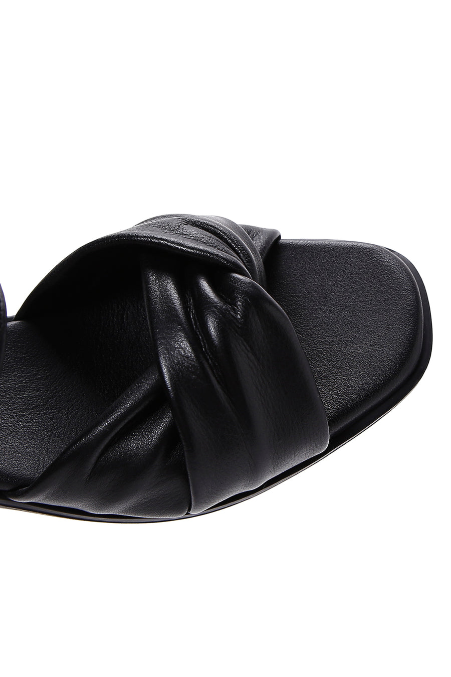 Kadın Siyah Deri Dolgu Topuk Comfort Sandalet