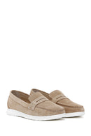 Women's Beige Suede Leather Comfort Loafer | Derimod