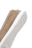 Women's Beige Suede Leather Comfort Loafer | Derimod