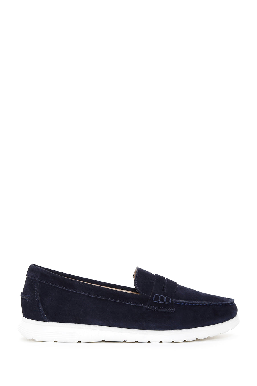 Kadın Lacivert Süet Deri Comfort Loafer 23SFD151610 | Derimod