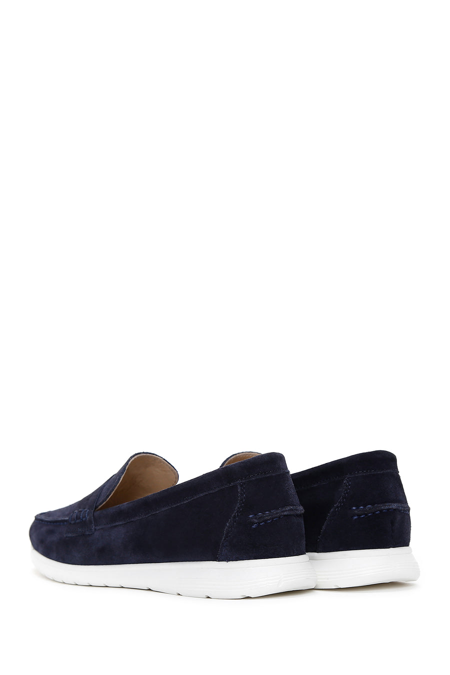 Kadın Lacivert Süet Deri Comfort Loafer