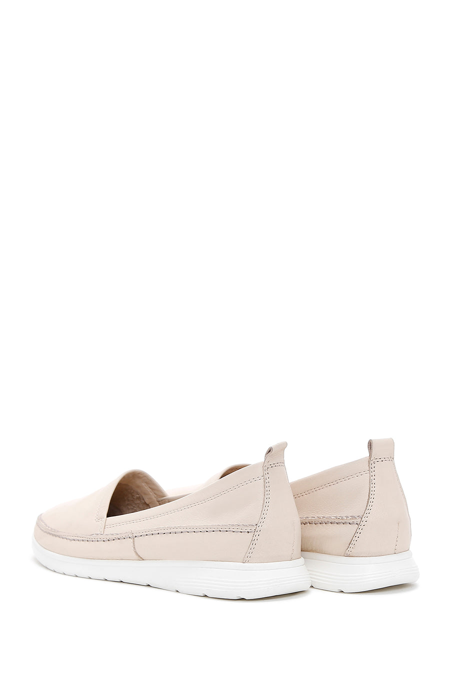 Kadın Bej Deri Comfort Loafer