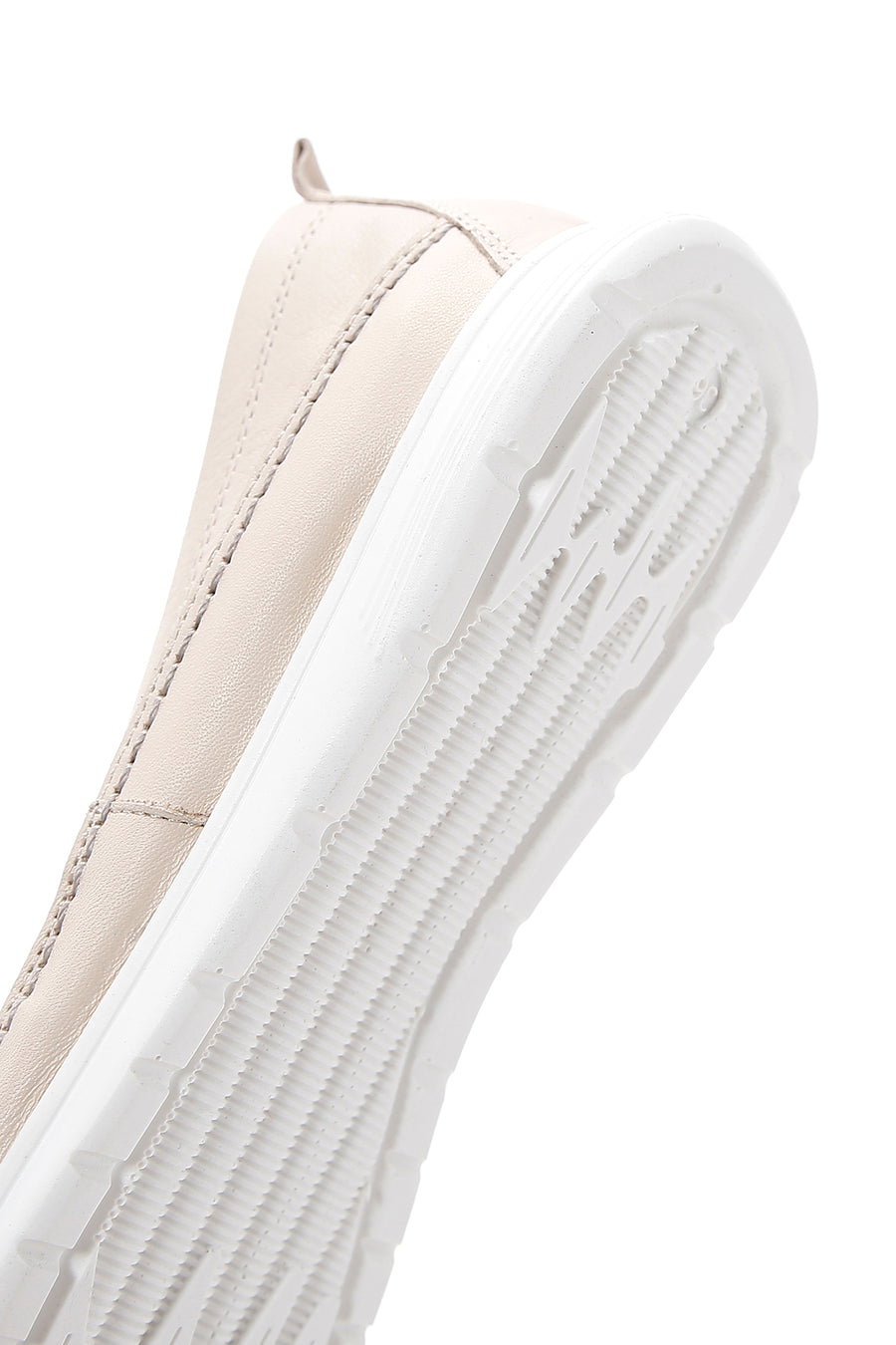 Kadın Bej Deri Comfort Loafer